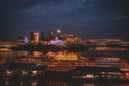 重庆大剧院夜景背景图片