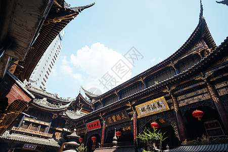 重庆旅游景点重庆罗汉寺建筑背景
