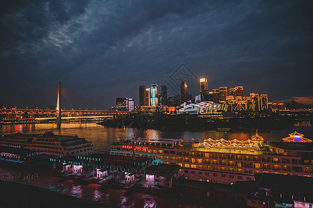 重庆大剧院千厮门大桥背景图片