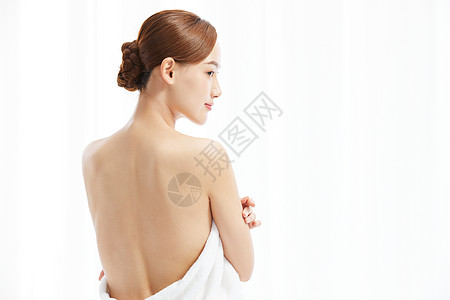 背部养生女性养生SPA背部展示背景