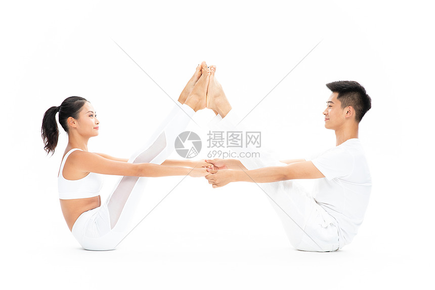 双人瑜伽锻炼图片