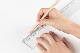 手绘划线尺子高清图片素材