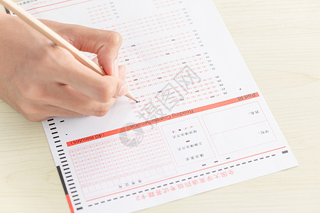 高考铅笔考生涂答题卡特写背景