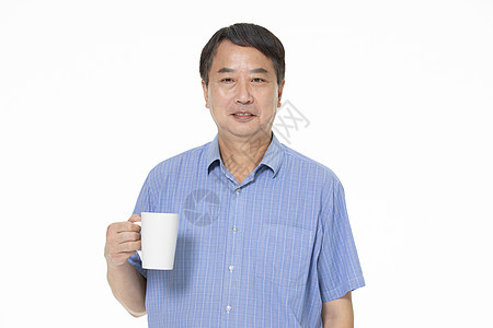 中年男人喝茶图片