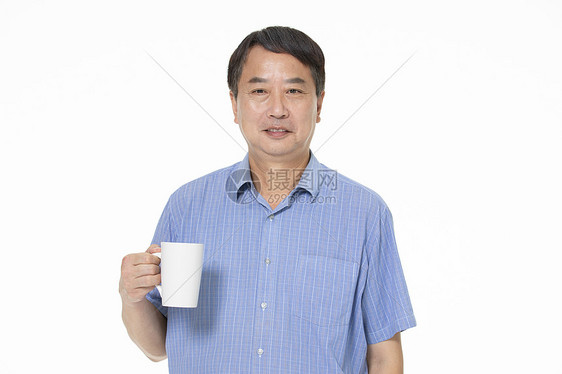 中年男人喝茶图片