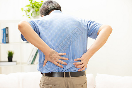 脊椎变形中年男人腰疼背景