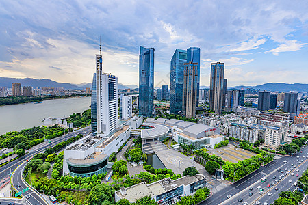 大气道路福州闽江北cbd背景