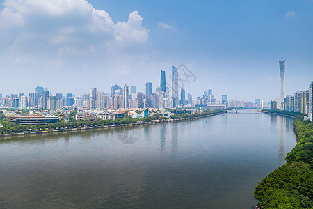 郑州CBD广州珠江两岸城市风光背景