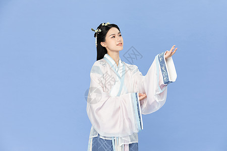  古风汉服美女遮袖子图片