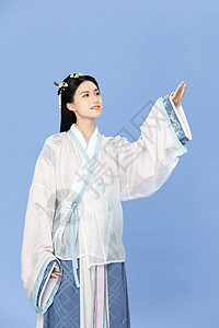  古风汉服美女遮袖子图片