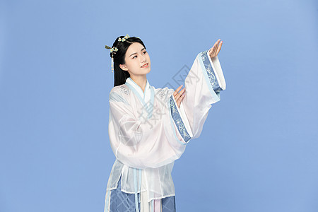  古风汉服美女遮袖子图片