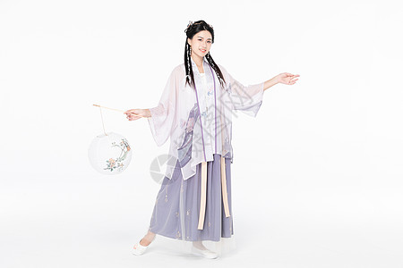 中国风古装汉服美女提纸灯笼背景图片