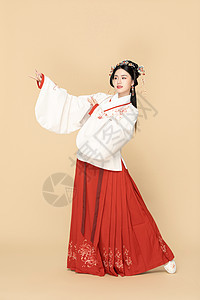 古风汉服中国风美女跳舞背景图片