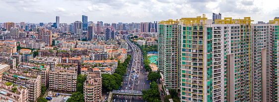 全景航拍广州江湾路城市建筑风光图片