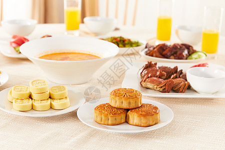 中秋节美食大餐图片