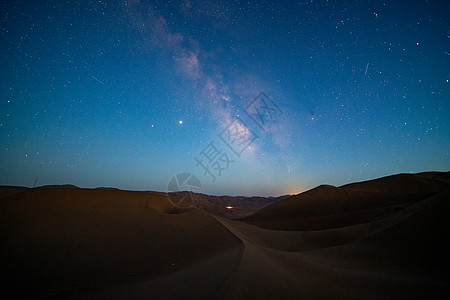 夏季夜晚沙漠银河星空背景