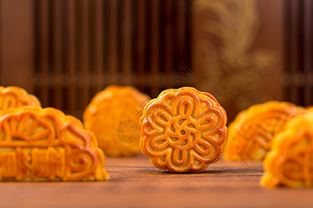 丰收饼传统风格拍摄中秋节月饼背景
