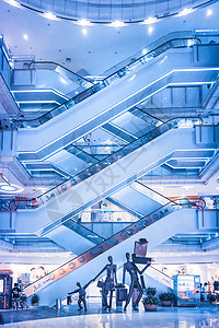 整齐的商场扶梯图片