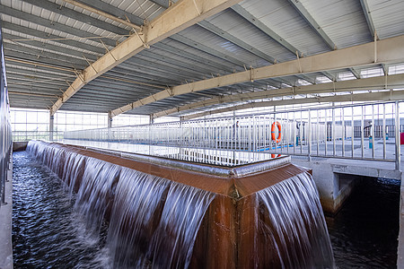 西安的西咸新区自来水厂过滤池工厂高清图片素材