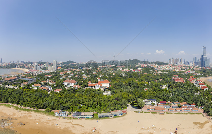 青岛八大关景区航拍全景图片