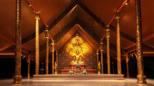 泰国乌汶府荧光寺图片