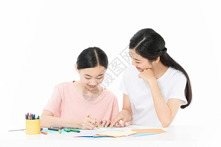 老师辅导青少年学生美术画画背景图片