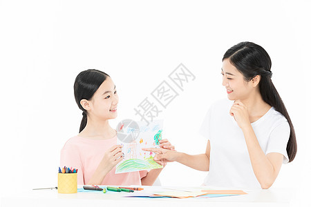 老师辅导青少年学生美术画画图片