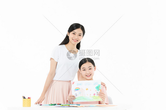 老师辅导青少年学生美术画画图片