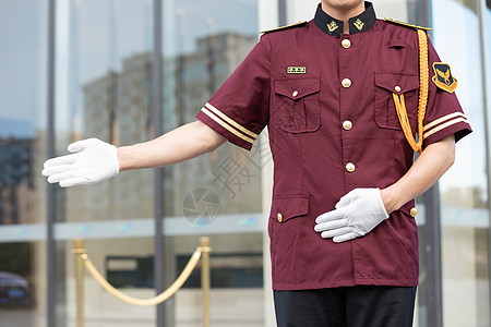 喝茶男士物业管理人员服务形象背景