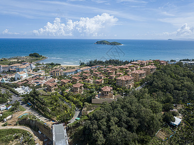 海南省石梅湾景区非诚勿扰拍摄地航拍背景