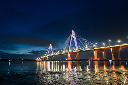 海南省文昌市清澜大桥夜景图片