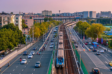 城市车流南京地铁线路图高清图片