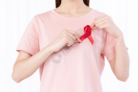 艾滋病素材红丝带关爱艾滋病患者背景