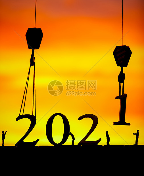 2021年新年数字创意背景素材图片