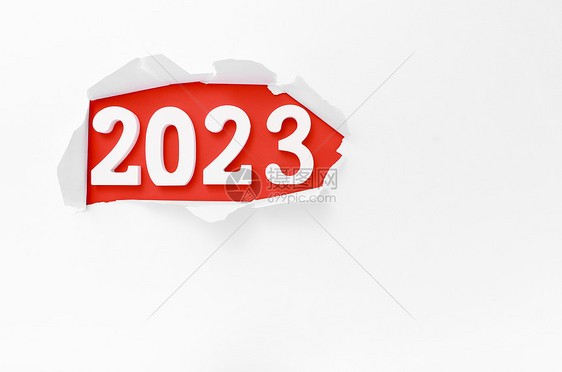 2023年新年数字从纸上露出创意素材图片