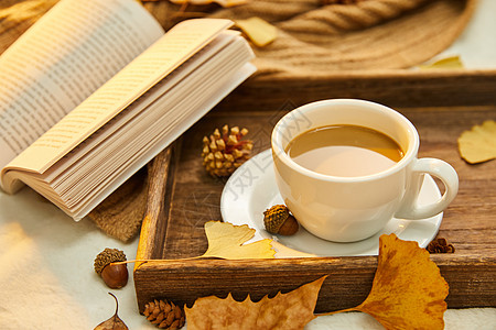 咖啡与书秋日咖啡高清图片