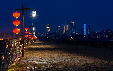 明城墙遗址南京明城墙夜景背景