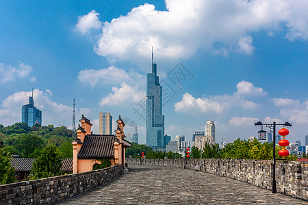 延伸感南京明城墙风光背景