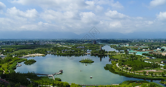 鄠邑区西安渼陂湖背景