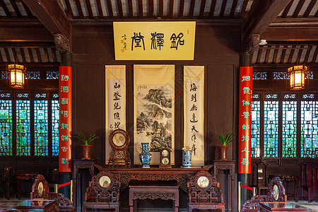 南京愚园中式厅堂背景图片