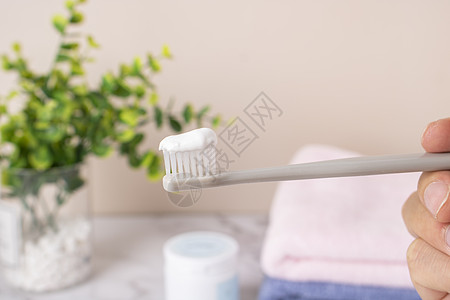 产品拍摄牙刷上的牙膏背景