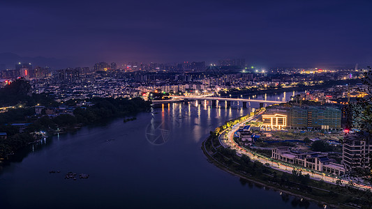 桂林两江四湖广西桂林二江四湖漓江夜景背景