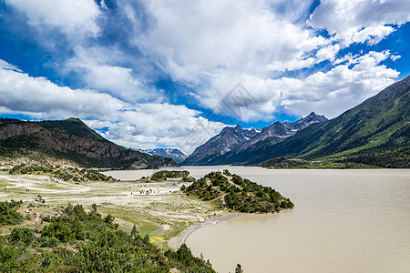 西藏波密然乌湖风景区背景