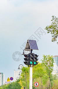 太阳能地球红绿灯太阳能发电背景