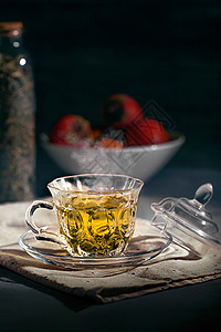 桌上的茶杯茶叶茶文化图片