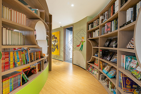 小孩阅读图书馆儿童馆环境背景
