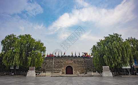 古代城墙山东曲阜孔庙正门城墙背景