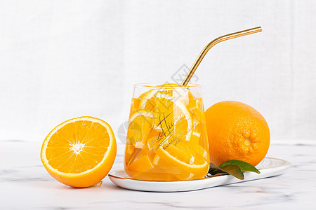 清新拍摄橙子果汁图片