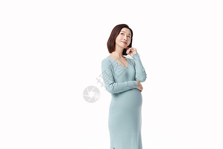 怀孕思考的孕妇图片