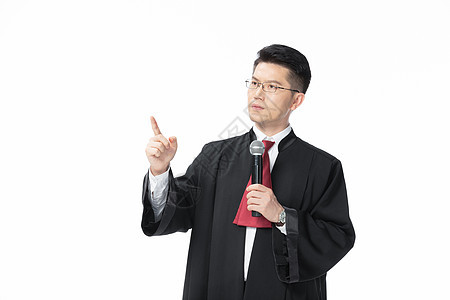 男性律师拿话筒辩护发言职业的高清图片素材